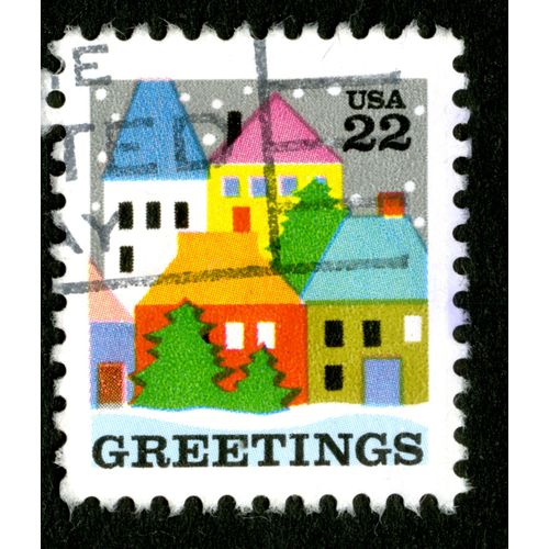 Timbre Oblitéré Usa 22 Greetings