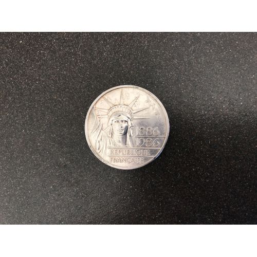 Pièce De 100 Francs Argent 1986 Statue De La Liberté