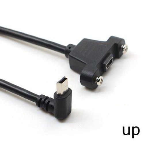 Up 0.3m Mini câble adaptateur USB 5 broches mâle à femelle, Type de montage sur panneau, Extension, câble coudé avec vis 30cm 50cm