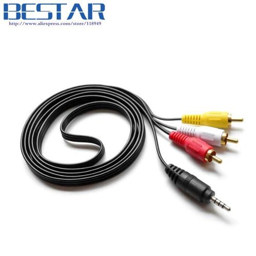 1,5m 4 pôles 3.5 Jack 3.5mm 3.5mm mâle à 3RCA mâle Audio vidéo câble 5ft 1.5 m 3 RCA AV câble pour DVD CD ordinateur son haut-parleur voiture