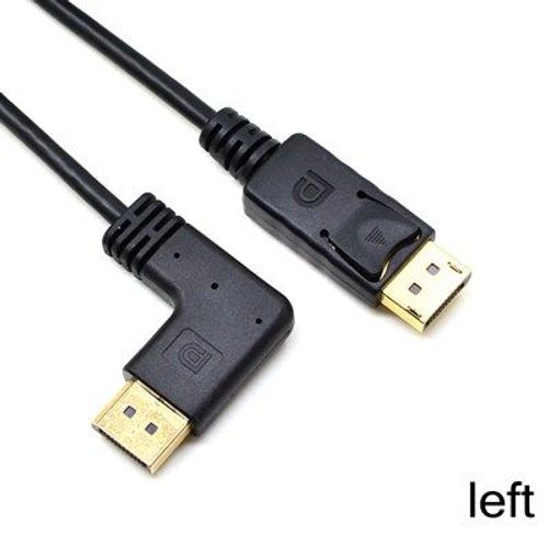 Left 30cm DisplayPort ¿ câble DP mâle vers mâle 4K @ 60Hz, 2K @ 165Hz, DP ++, haut, bas, angle gauche et droit, pour PC, ordinateur portable, TV