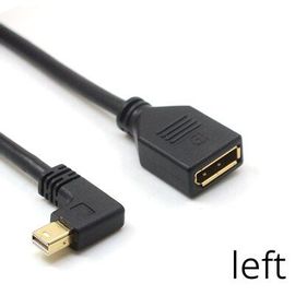 Left 30cm Thunderbolt ¿ câble d'extension Mini DisplayPort vers DisplayPort, coudé à 90 °, 30cm, pour ordinateurs portables, projecteurs Macbook