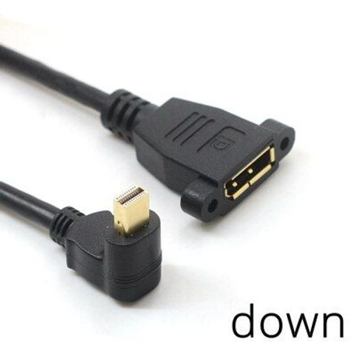 Down 30cm Thunderbolt ¿ câble Mini DisplayPort vers DisplayPort 4K 60Hz, câble coudé 90 Mini DP vers DP 30cm pour ordinateurs portables et projecteurs Macbook