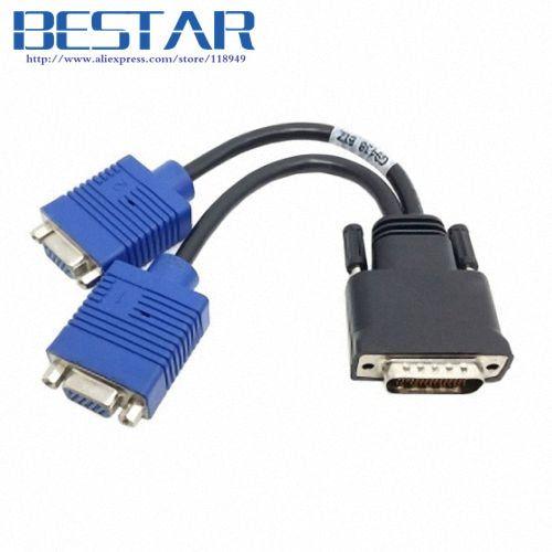 0.2m DMS LFH-60pin à double VGA femelle séparateur moniteur projecteur câble 20 cm pour Matrox carte graphique VGA deux séparateur