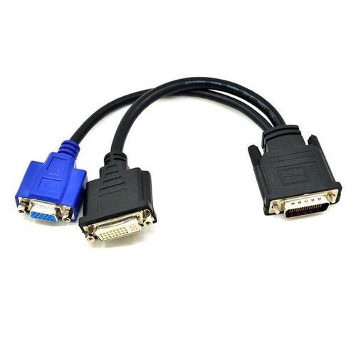 0.2m Câble DMS-59 vers DVI vga de 20CM, séparateur DMS 59 mâle vers 1 x DVI 24 + 5 DVI-I et 1 x VGA femelle adaptateur de moniteur séparateur câble Y