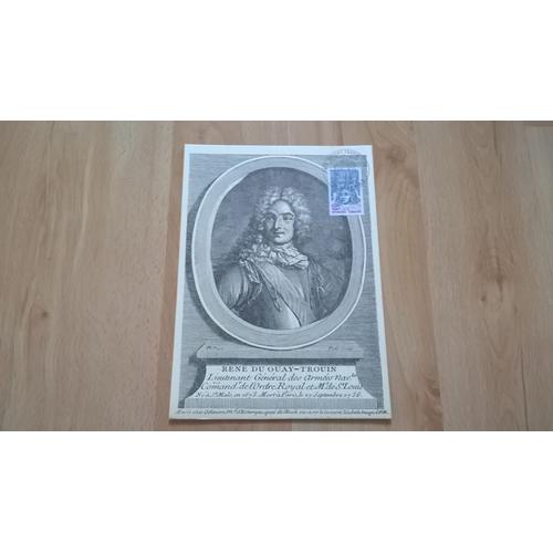 Timbre Poste Duguay-Trouin Et Son Portrait Sur Carte N°2088 Pour Financement De Sa Statue