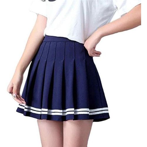 Expédié De Paris - Jupe Marin Marine Noir Plissée Écolière Japonaise Uniforme
