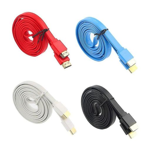 Câble HDMI plat de nouilles de qualité supérieure, haute vitesse, pour Hdmi 3d Dvd Hdtv 1.5m 3m 5m