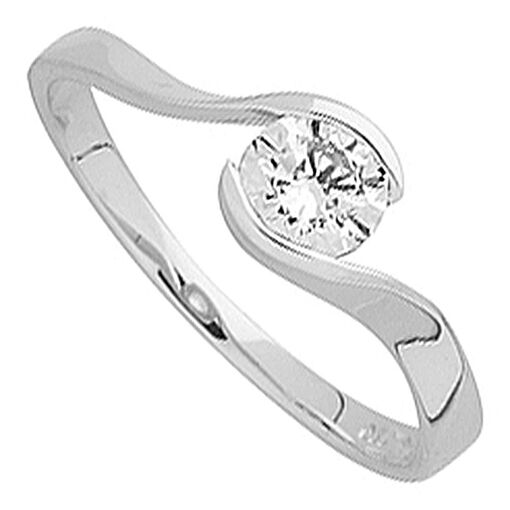 Solitaire or blanc et oxyde
