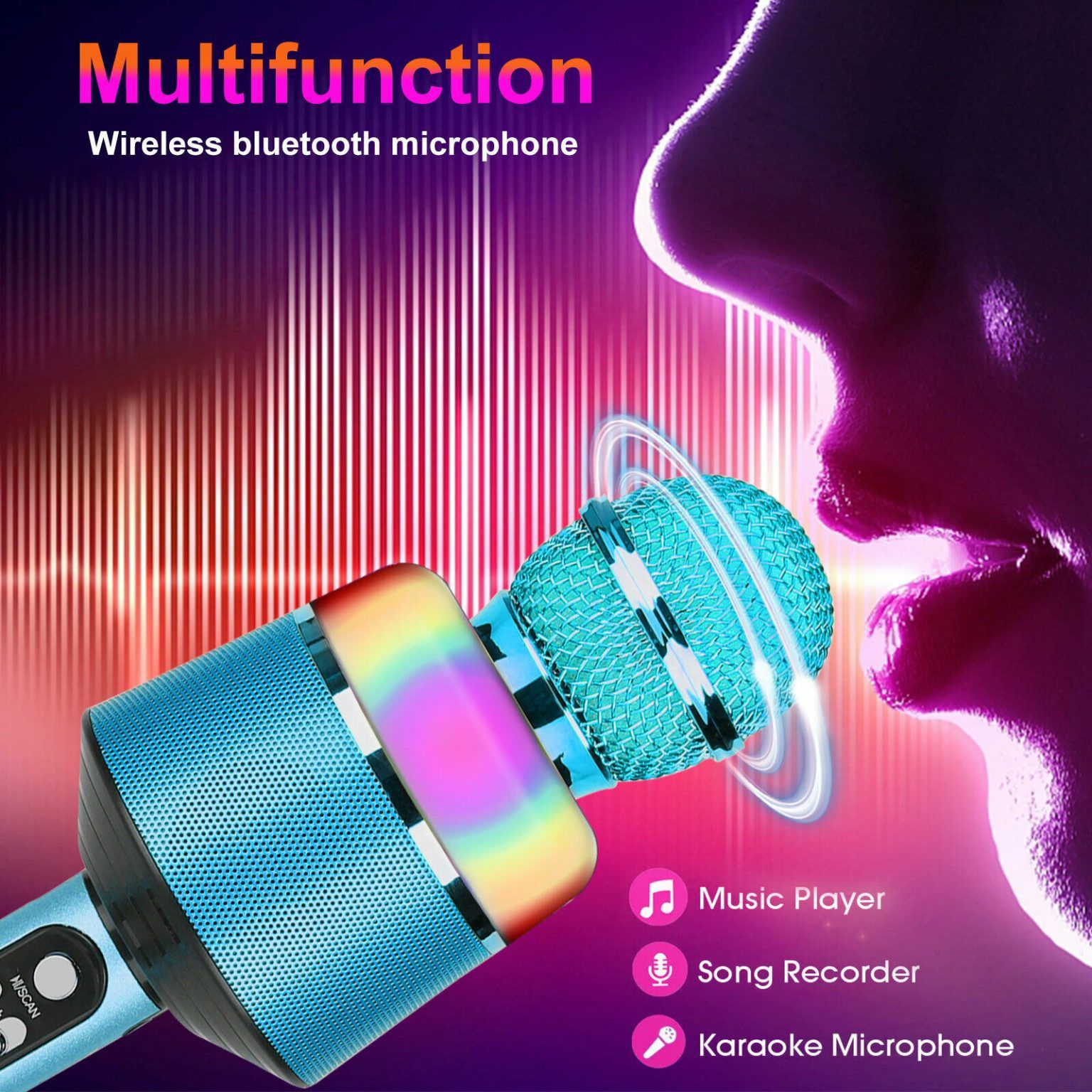 Microphone karaok Bluetooth sans fil KTV - 3