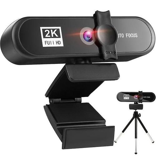 Webcam HD 2K, caméra USB 3.0, Microphone intégré, pour PC, ordinateur portable, vidéo