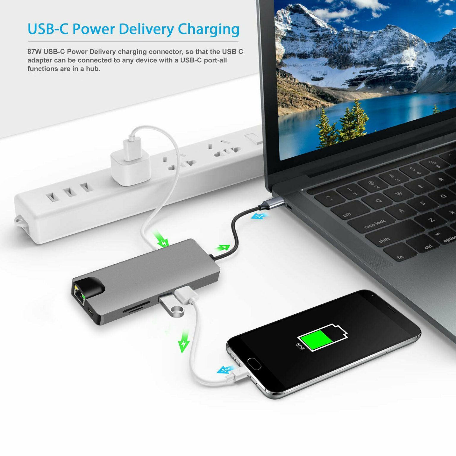 Type C vers USB-C HDMI USB VGA SD TF adaptateur de lecteur d... - 4