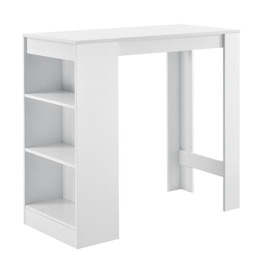 Table De Bar Avec Rangement Bistro Haut 3 Étagères 110 Cm Blanc Helloshop26 03_0006187