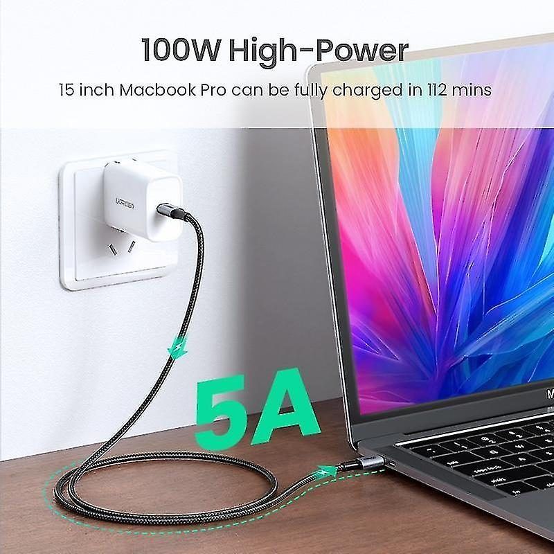 Cble USB Type C vers USB C noir pour Samsung Galaxy S9 PD 1... - 2