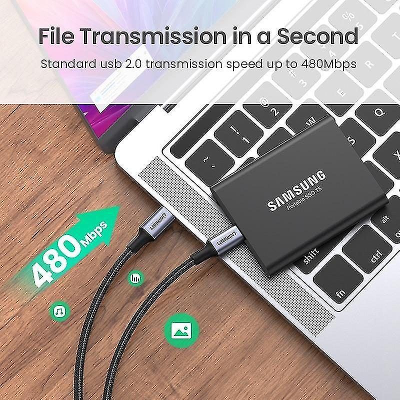 Cble USB Type C vers USB C noir pour Samsung Galaxy S9 PD 1... - 3