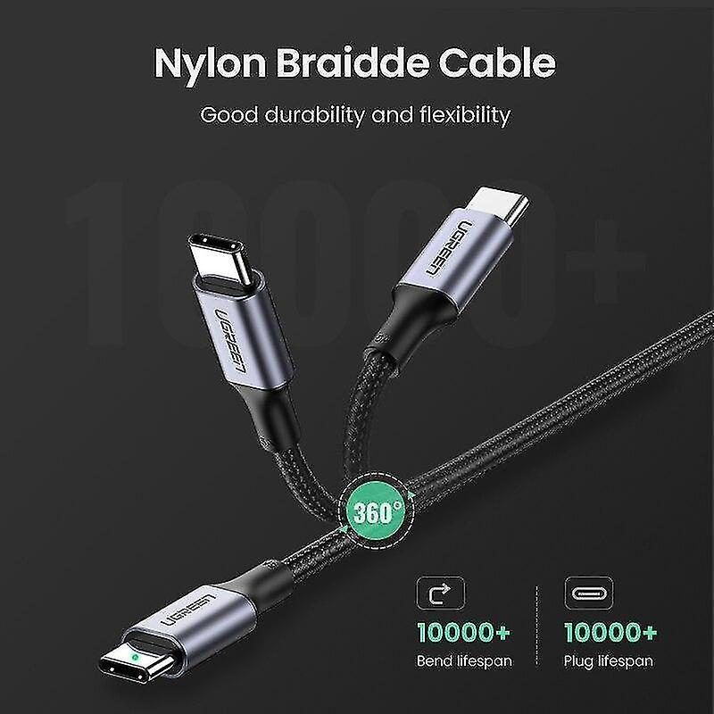Cble USB Type C vers USB C noir pour Samsung Galaxy S9 PD 1... - 4