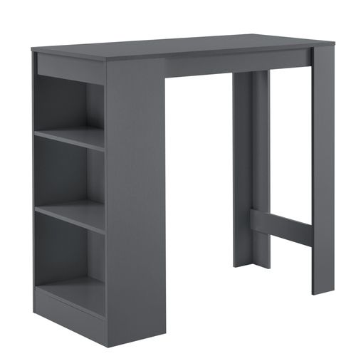 Table De Bar Avec Rangement Bistro Haut Avec 3 Étagères 110 Cm Gris Foncé Helloshop26 03_0006190