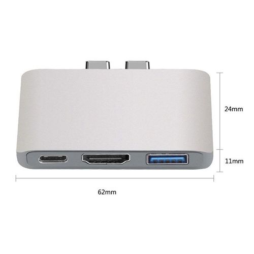Adaptateur Thunderbolt 3 3-en-1 Hub USB C vers HDMI avec Hub USB 3.0 Type-c PD