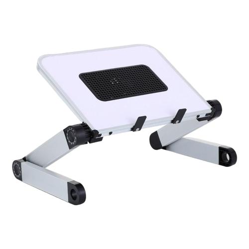 Support Ordinateur Portable Réglables, Refroidisseur en Aluminium Ventilé  Rotation à 360 degrés Compatible avec Laptops Tablettes 14 pouces Blanc  avec radiateur