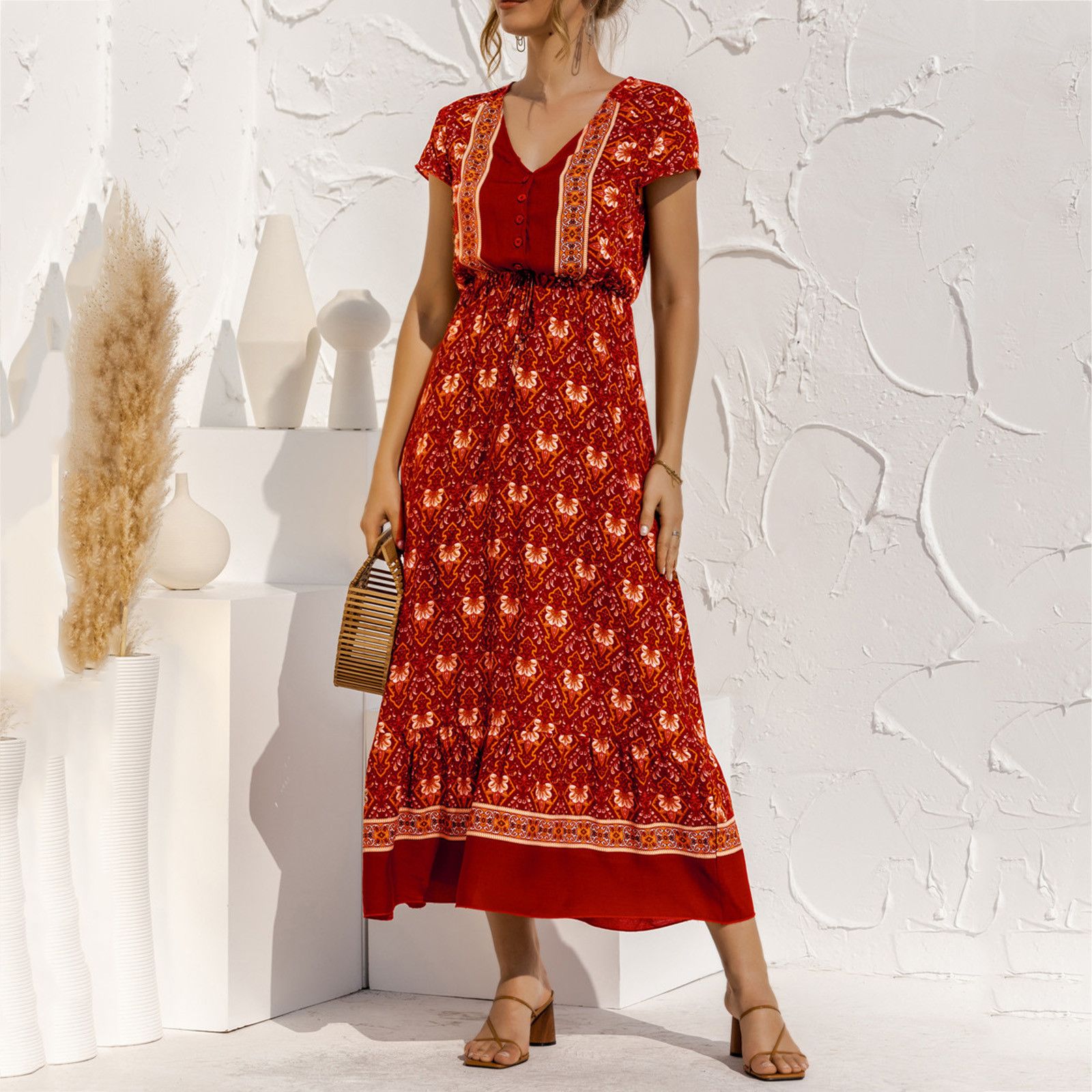 robe hawaienne rouge