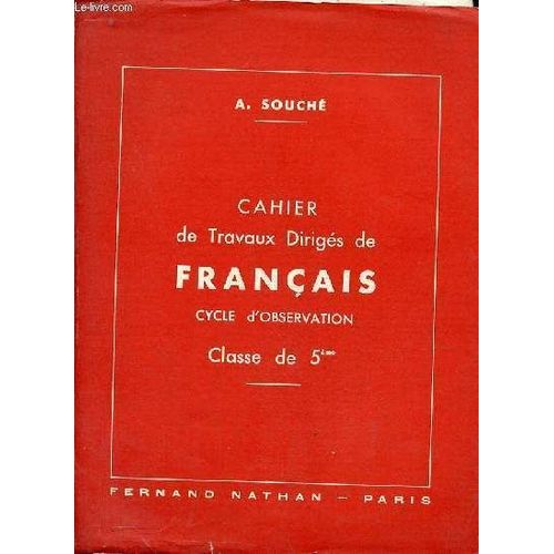 Cahier De Travaux Dirigés De Français Cycle D Observation - Classe De 5ème.