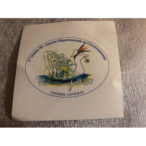 1er Octobre 95 Journée Départementale De L'environnement - Conseil Général Yvelines 78 - 7x8 Cm - Sticker Autocollant