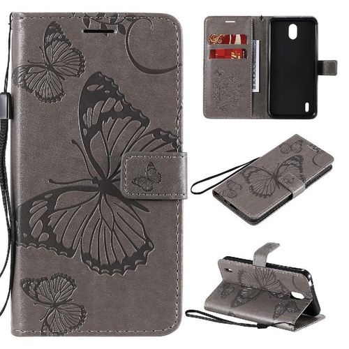 Flip Étui Pour Nokia 1.3 Flip Kickband Cuir Pu Couverture Antichoc Avec Support De Fente Pour Carte Couverture Magnétique - Gris Clair