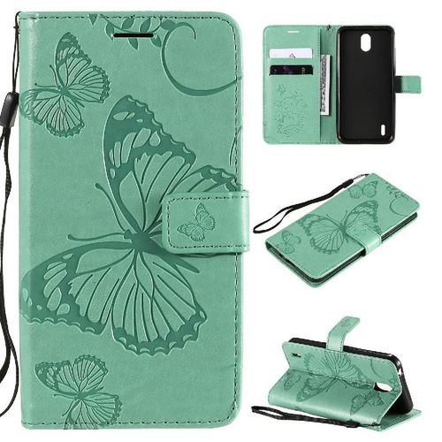 Flip Étui Pour Nokia 1.3 Flip Kickband Cuir Pu Couverture Antichoc Avec Support De Fente Pour Carte Couverture Magnétique - Vert