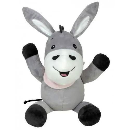 Happy People - Doudou Ane En Peluche Gris Et Rose - 20 Cm