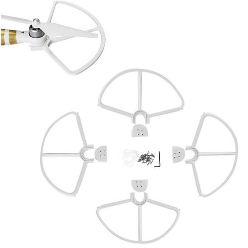4 Pièces Bague De Protection D'hélice Anti-Collision Pour Dji Phantom 3 Blanc