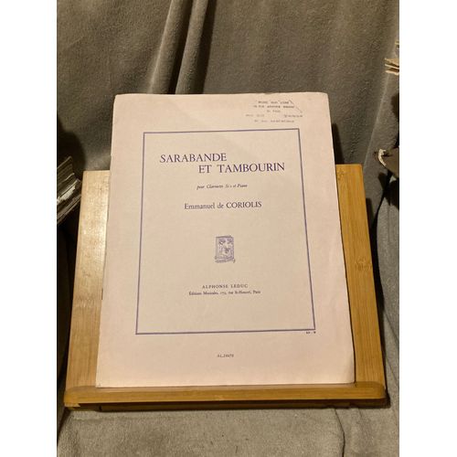 E. De Coriolis Sarabande Et Tambourin Partition Clarinette Piano Éditions Leduc