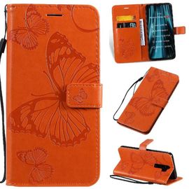 Tongez Étui Pour Xiaomi Redmi Note 8 Pro Cuir Pu Couverture Magnétique Flip Kickband Avec Support De Fente Pour Carte Couverture Antichoc - Orange