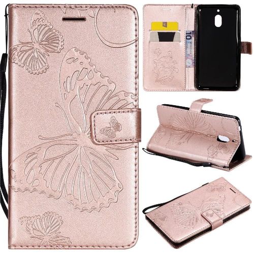 Flip Étui Pour Nokia 2.1 Cuir Pu Flip Kickband Avec Support De Fente Pour Carte Couverture Magnétique Couverture Antichoc - Couleur Rose