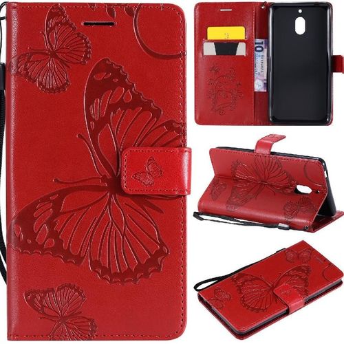 Flip Étui Pour Nokia 2.1 Cuir Pu Flip Kickband Avec Support De Fente Pour Carte Couverture Magnétique Couverture Antichoc - Rouge