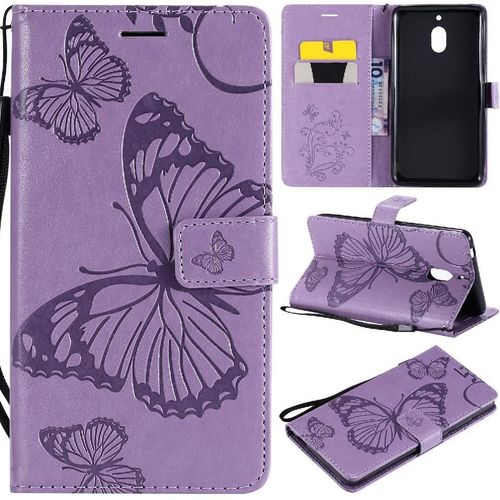 Flip Étui Pour Nokia 2.1 Cuir Pu Flip Kickband Avec Support De Fente Pour Carte Couverture Magnétique Couverture Antichoc - Violet