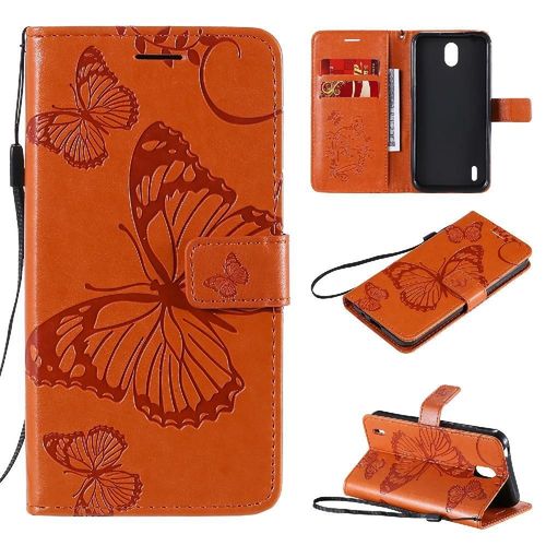 Flip Étui Pour Nokia 1.3 Avec Support De Fente Pour Carte Flip Kickband Couverture Antichoc Cuir Pu Couverture Magnétique - Orange