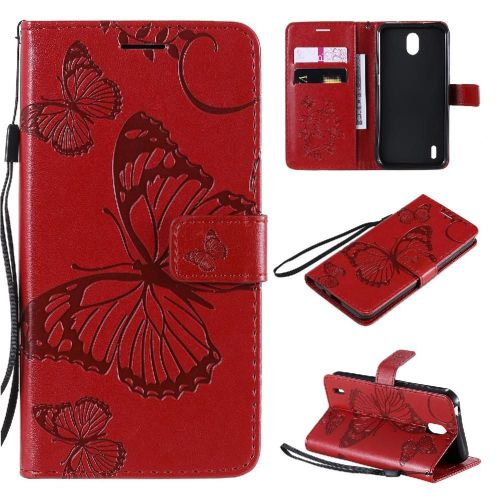 Flip Étui Pour Nokia 1.3 Avec Support De Fente Pour Carte Flip Kickband Couverture Antichoc Cuir Pu Couverture Magnétique - Rouge