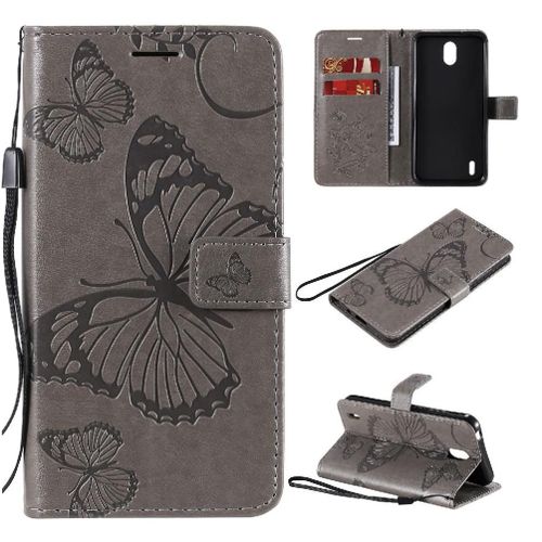 Flip Étui Pour Nokia 1.3 Avec Support De Fente Pour Carte Flip Kickband Couverture Antichoc Cuir Pu Couverture Magnétique - Gris Clair