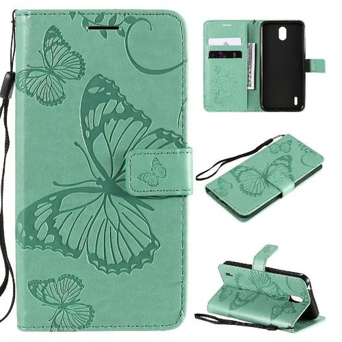 Flip Étui Pour Nokia 1.3 Avec Support De Fente Pour Carte Flip Kickband Couverture Antichoc Cuir Pu Couverture Magnétique - Vert