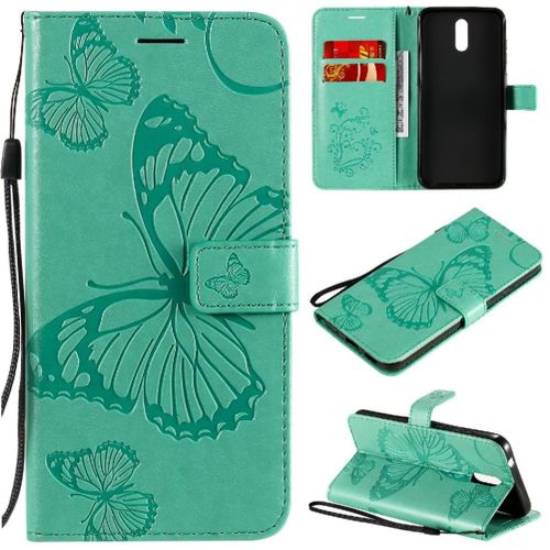 Flip Étui Pour Nokia 2.3 Flip Kickband Avec Support De Fente Pour Carte Couverture Antichoc Cuir Pu Couverture Magnétique - Vert