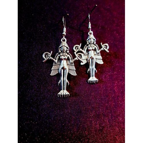 Boucles D'oreilles Lilith Innana Ishtar, Bijoux Ereshkigal, Sumwin, Satanique, Démon, Mère, Vampirique, Démoniste, Occulte, Burney, Cadeau