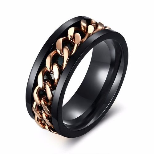 Bague Spinner En Acier Inoxydable Pour Homme, Bijoux De Mariage, Cubain, Anti-Souligné, 8mm