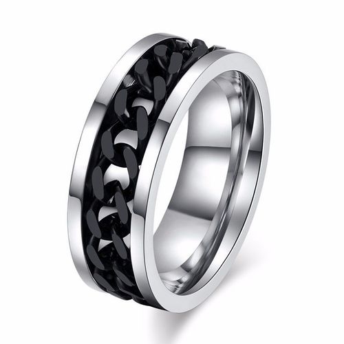 Bague Spinner En Acier Inoxydable Pour Homme, Bijoux De Mariage, Cubain, Anti-Souligné, 8mm