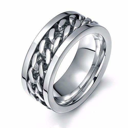Bague Spinner En Acier Inoxydable Pour Homme, Bijoux De Mariage, Cubain, Anti-Souligné, 8mm