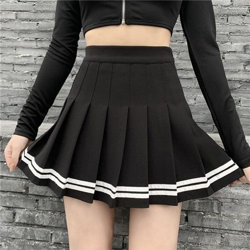 Expédié De Paris - Jupe Marin Marine Noir Plissée Écolière Japonaise Uniforme