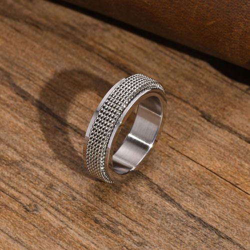 Bagues Spinner Fidget Pour Hommes Pour L'anxiété, Matiques De Mariage En Maille D'acier Inoxydable Imperméables, Cadeaux De Fête De Charleroi Soulignés, Bijoux