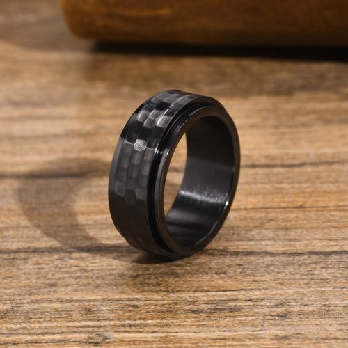 Bagues Spinner De Style Martelé Rock Punk Pour Femme, Bandes De Mariage Rotatives Imperméables En Acier Inoxydable, Cadeaux Pour Lui