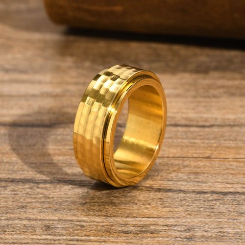 Bagues Spinner De Style Martelé Rock Punk Pour Femme, Bandes De Mariage Rotatives Imperméables En Acier Inoxydable, Cadeaux Pour Lui
