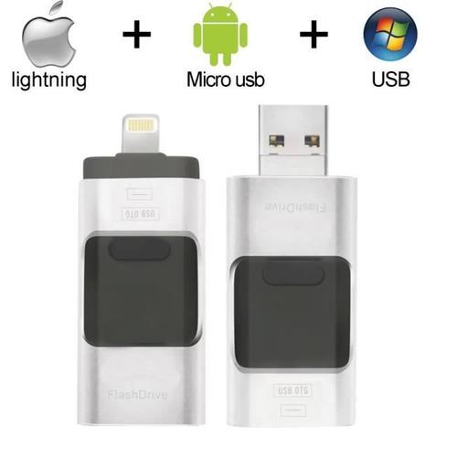 Clé USB iPhone 32Go, Mémoire Externe Clef USB d'Aluminium à l