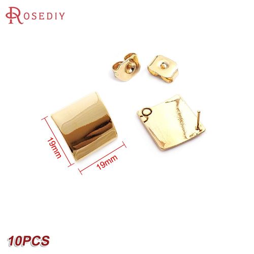 24k Or Couleur Laiton Rectangle Carré Triangle Boucles D'oreilles Broches Boucles D'oreilles Bijoux Fabrication Fournitures Bricolage Résultats Accessoires